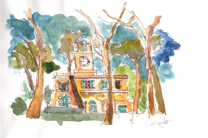 Sketching Private workshop in Rome Villa Borghese Park with Guido