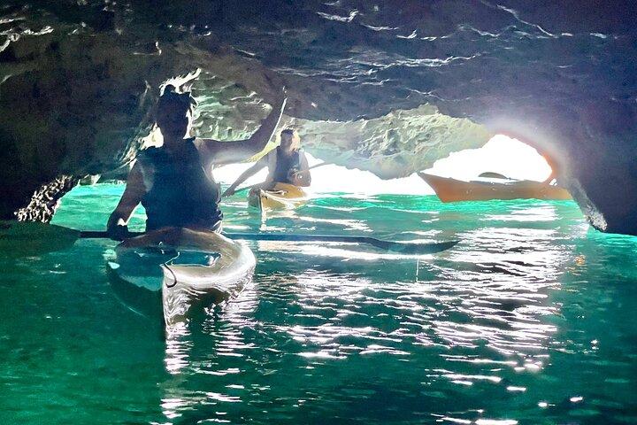 Leuca kayak tour + swimming + speleo-trek in cave