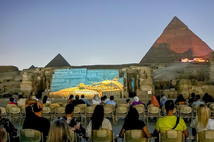 Giza pyramids sound and light show with private transfer