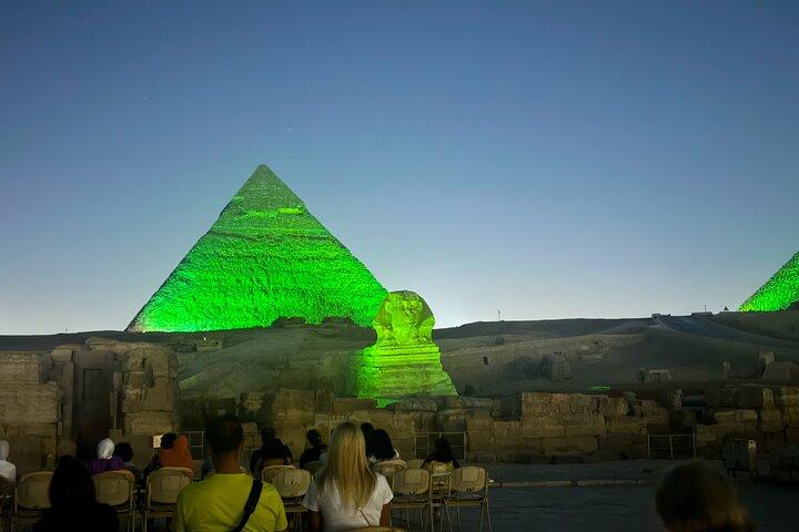 Giza pyramids sound and light show with private transfer