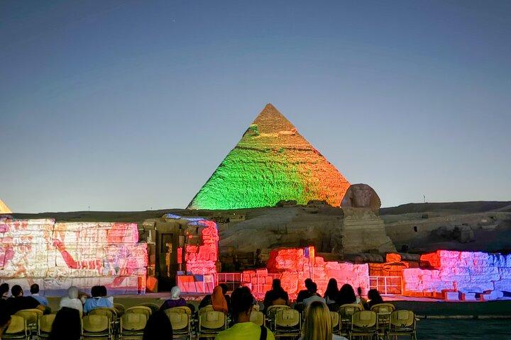 Giza pyramids sound and light show with private transfer