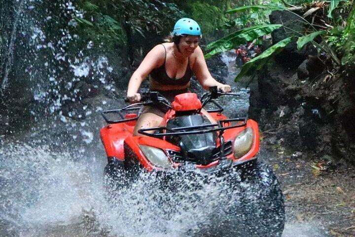 Ubud ATV Quad Bike through river, Jungle, waterfall & rice fields