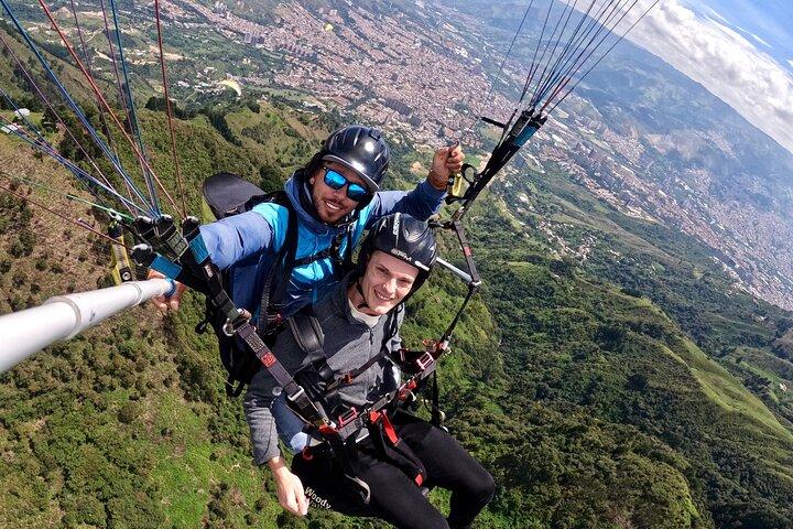 Paragliding through the mountains of medellin