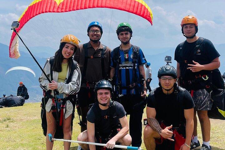 Paragliding through the mountains of medellin