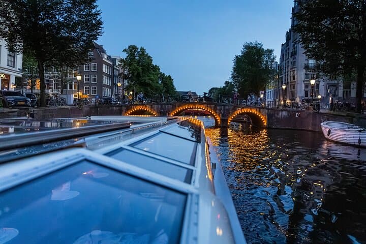 Evening Canal Cruise in Amsterdam with Wine & Cheese Option