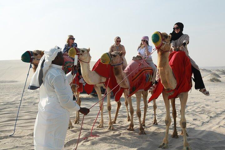 Doha Desert Safari Dune Bashing Camel Ride Sandboarding
