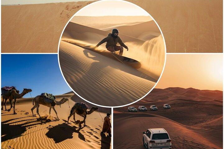 Doha Desert Safari Dune Bashing Camel Ride Sandboarding