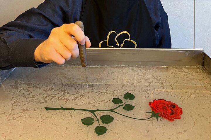 Turkish Marbling Paper,Tile, Illumination,Miniatur Workshops
