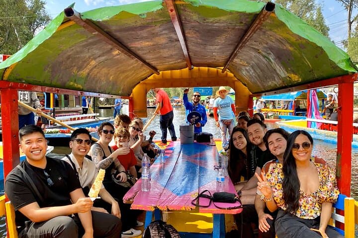 Trajinera Party at Xochimilco with Drinks, Mariachi & Snacks