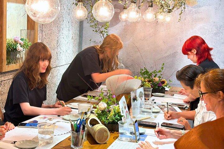 Japanese Fan Painting Workshop ~ in a Tokyo Flower Shop