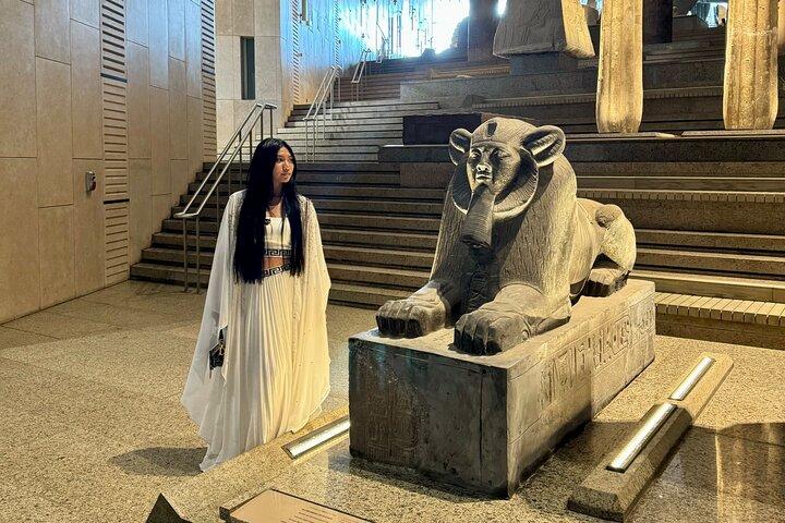 Grand Egyptian Museum and Giza pyramids with a Female Tourguide