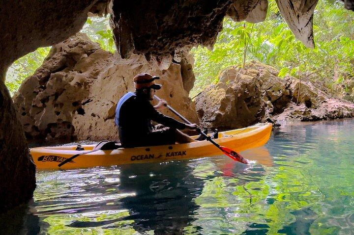 Jungle Blue Hole Cave Kayak Adventure in Belize