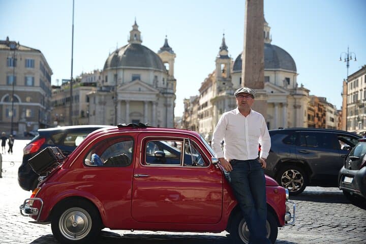 Vintage Fiat500 Car Tour with Professional Photos in Rome