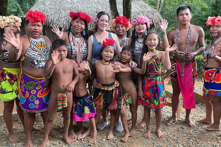 Panama City Visit an Indian town Embera and waterfall with lunch
