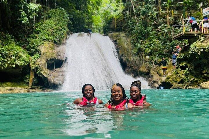 Blue Hole Secret Falls and Calypso River Tubing from Falmouth