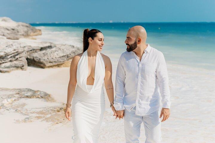 Secret Proposal Photoshoot with Drone in Cancun