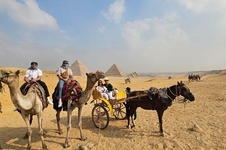 Day Tour To Giza Pyramids Sphinx Egyptian Museum Bazar and Lunch
