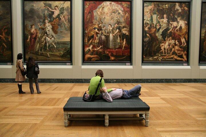 Louvre museum with small group