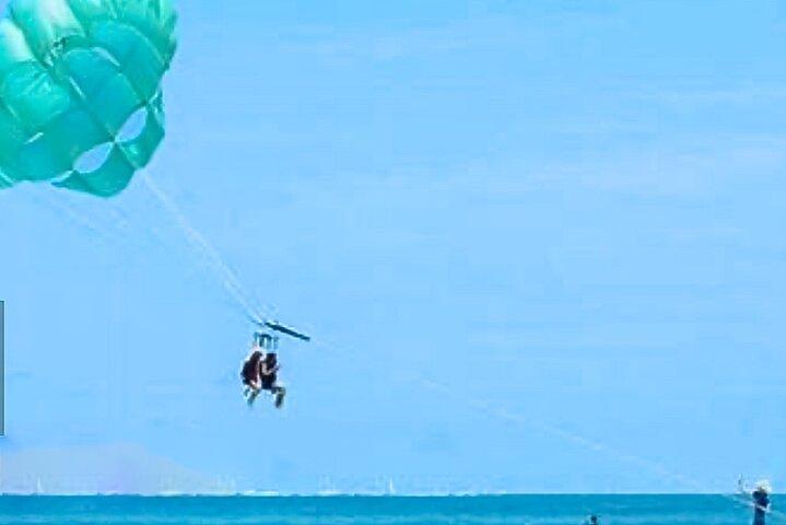 Parasailing above Turquoise Ocean Waters in Montego Bay