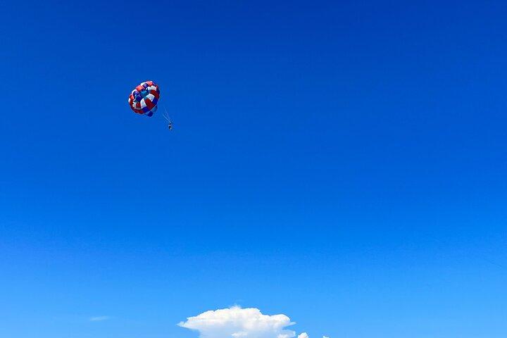 Parasailing above Turquoise Ocean Waters in Montego Bay