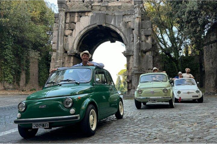Rome Private Fiat 500 Tour: City Highlights & Local Food Tasting