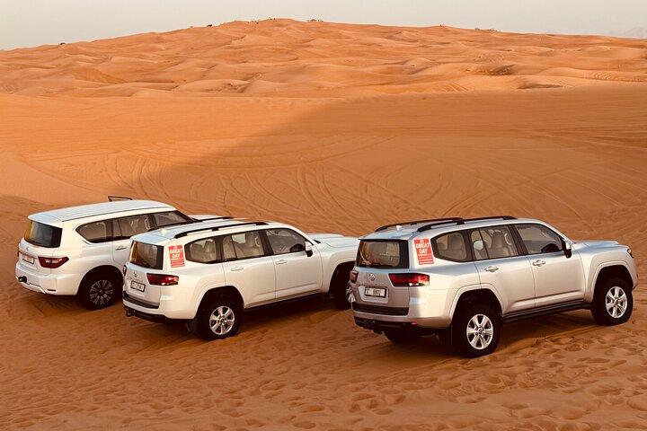 Dubai Morning Desert Safari Red Dune Camel Falcon & Sandboarding