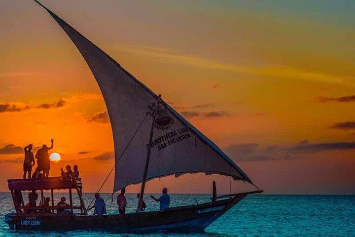 Zanzibar Sunset Dhow Cruise with Traditional Drums and Fruits