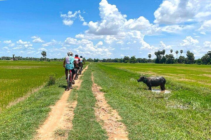 Bike the Siem Reap Countryside at Twilight with Sunset Drink