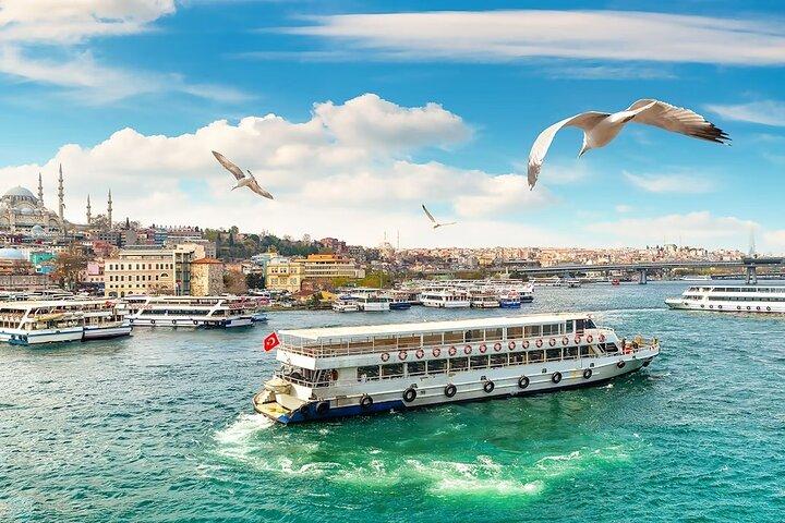 Sunset Bosphorus Yacht Cruise with Snacks and Guide