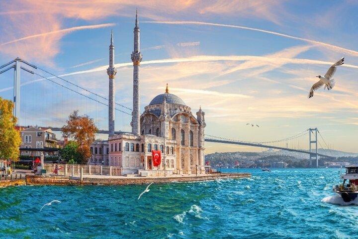 Sunset Bosphorus Yacht Cruise with Snacks and Guide