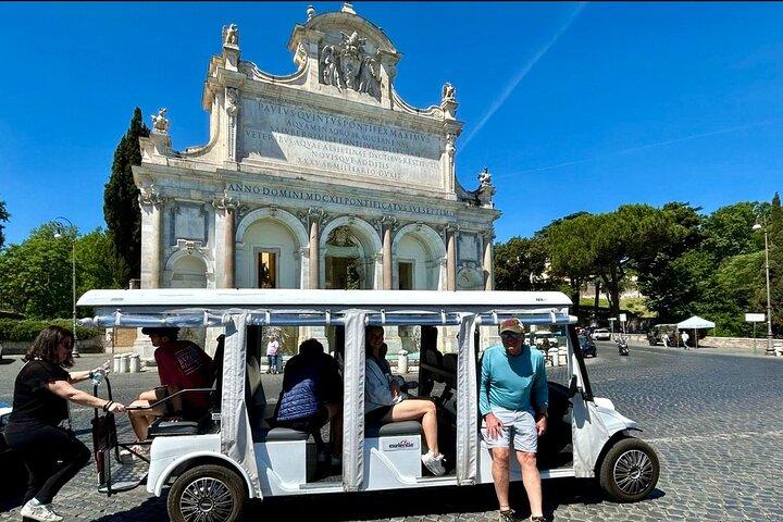 Rome Private Golf Cart Tour and Exclusive Food and Wine Tasting