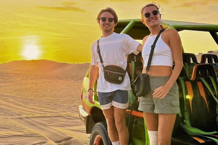 Buggy and Sandboard and Sunset in Huacachina