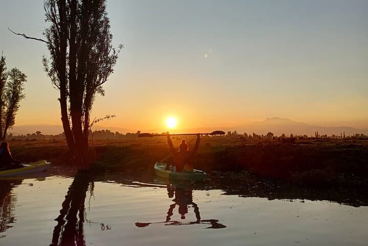 Kayak at sunrise in Xochimilco: agroecological experience