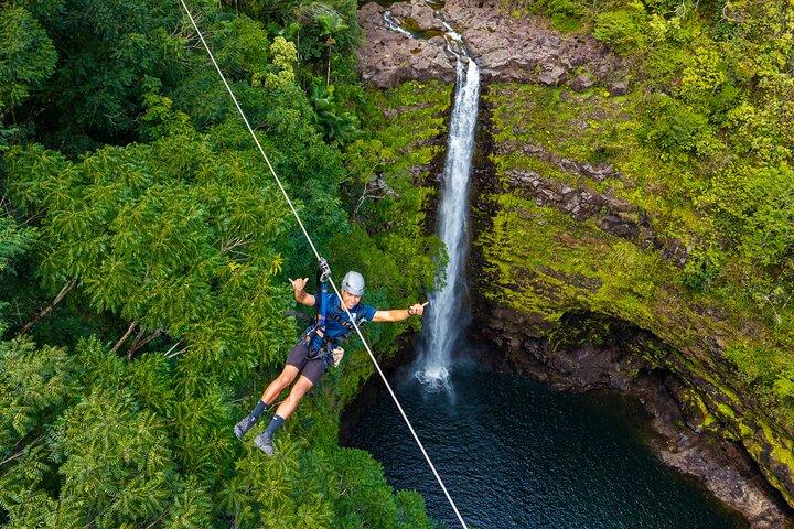 Big Island Zipline Tour Near Akaka Falls (250-ft Waterfall!)