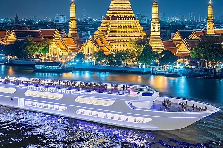 White Orchid Chao Phraya River Dinner Cruise free Beer in Bangkok