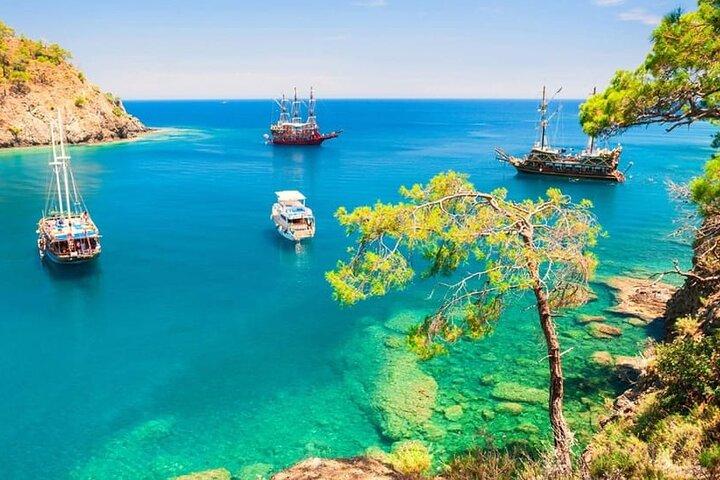 From Antalya to Kemer Mega Star Boat Trip Lunch & Hotel pick up