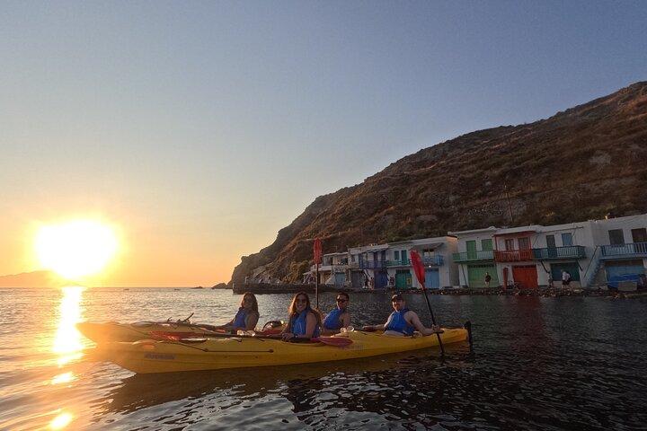 Sunset Kayak Adventure in Milos to Colorful Klima