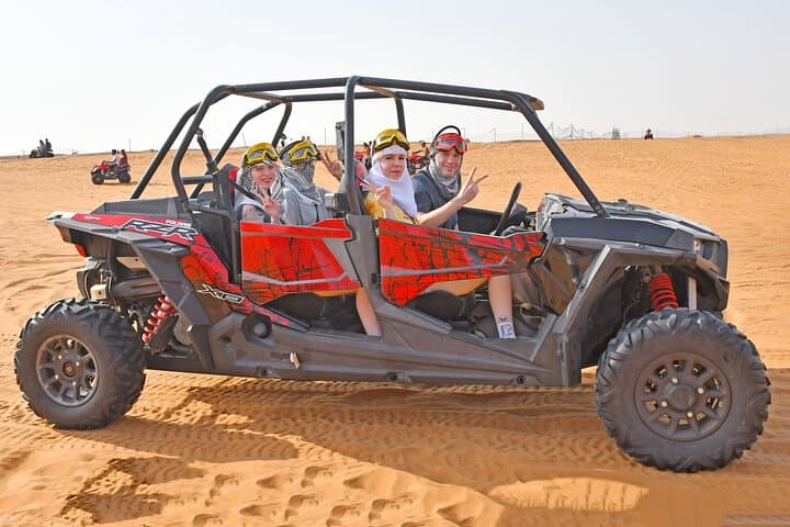 Dubai Evening Buggy Dunes Safari with Sandboarding and Camel Ride