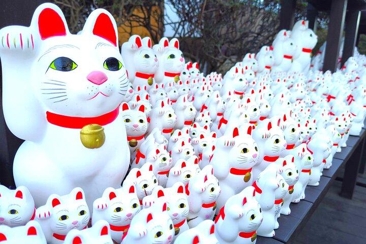 Gotokuji Temple Walking Tour with Numerous Cat Statues