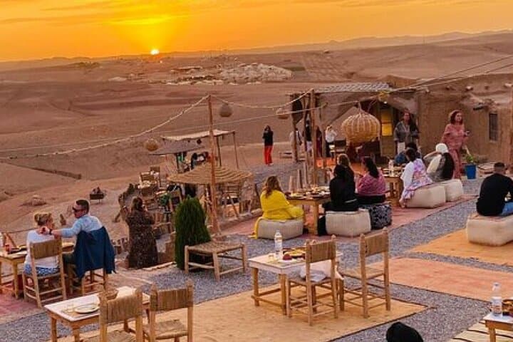 Marrakech Agafay Desert Sunset Camel Ride Dinner Show & Transfer