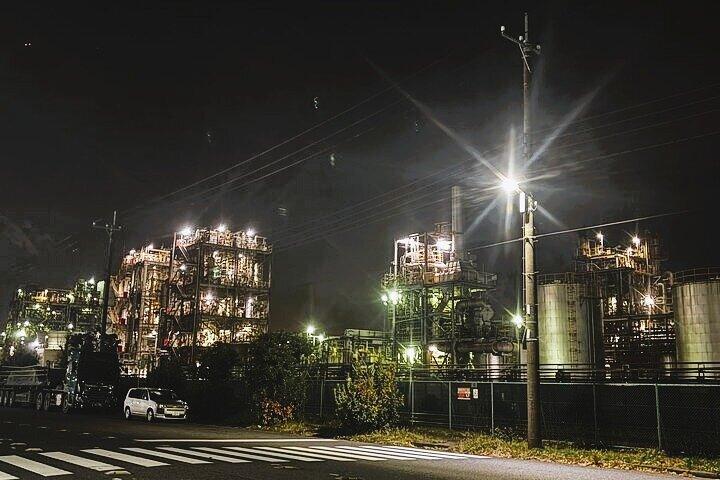 Kawasaki Night Factory Lights: Private Car Tour with Expert Guide