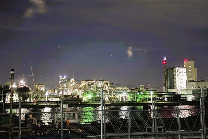 Kawasaki Night Factory Lights: Private Car Tour with Expert Guide