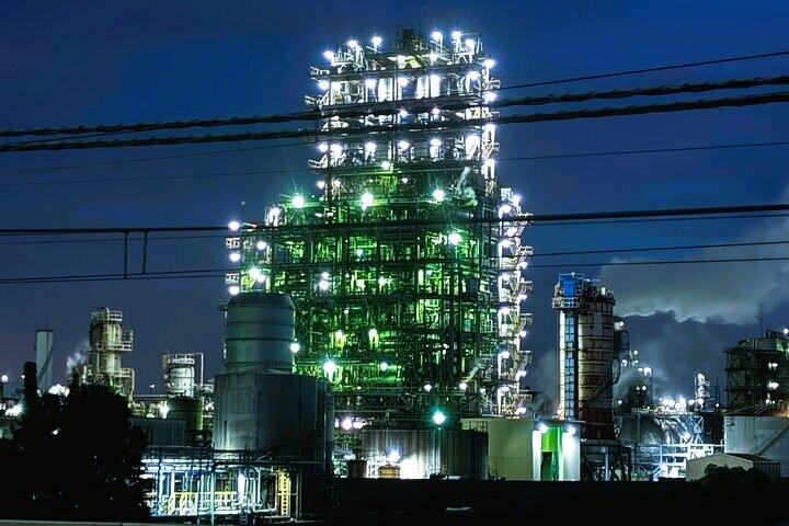 Kawasaki Night Factory Lights: Private Car Tour with Expert Guide