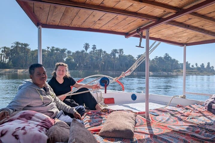 Amazing sunset felucca in luxor