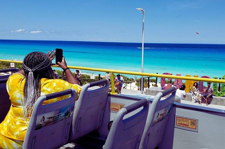 Cancun City Sightseeing and Shopping Tour on a Double Decker bus