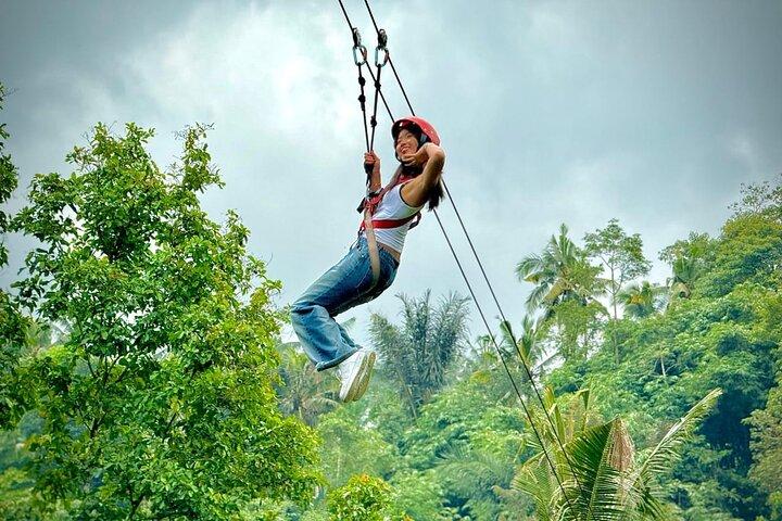 Bali Ubud Zipline, Monkey Forest and Waterfall Adventure