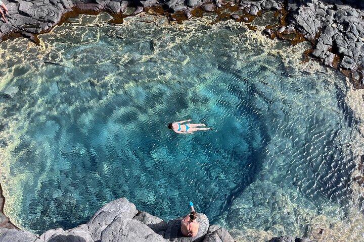 Black Sand Beach & Natural Pool – Scenic Adventure