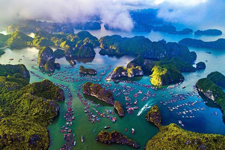 Sunset on Lan Ha Bay one of the most beautiful bay in the world