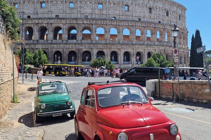 Rome Private Fiat 500 Tour: City Highlights & Local Food Tasting