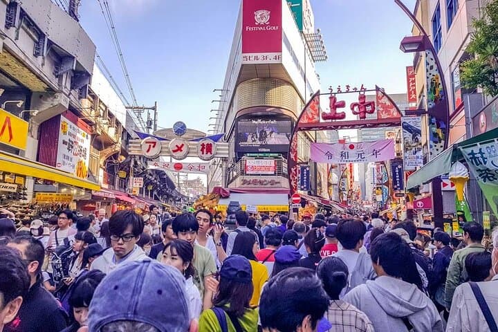 Tokyo: Food Tour in Ueno with 10+ Tastings of Japanese Classics
